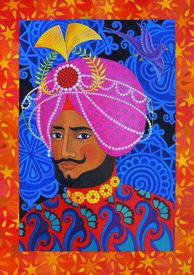 Maharaja with Pink Turban, 2012 by Jane Tattersfield